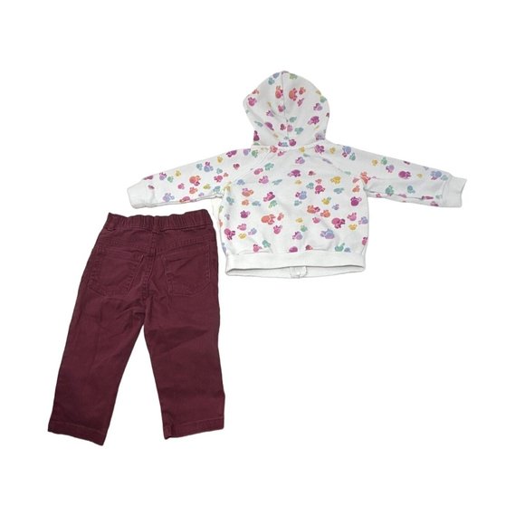 Baby Girl's Jeans, Sweatpants, and Hooded Sweatshirt - Size 12 Month - Picture 5 of 6